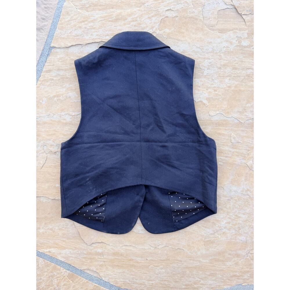 By Anthropologie Women’s Black Vest Size 2 Preppy Academia Layering Piece Linen - Picture 3 of 3
